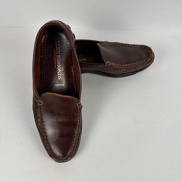 Allen Edmonds Mens Boulder Leather Driving Mocs 9.5 Brown - Picture 1 of 11
